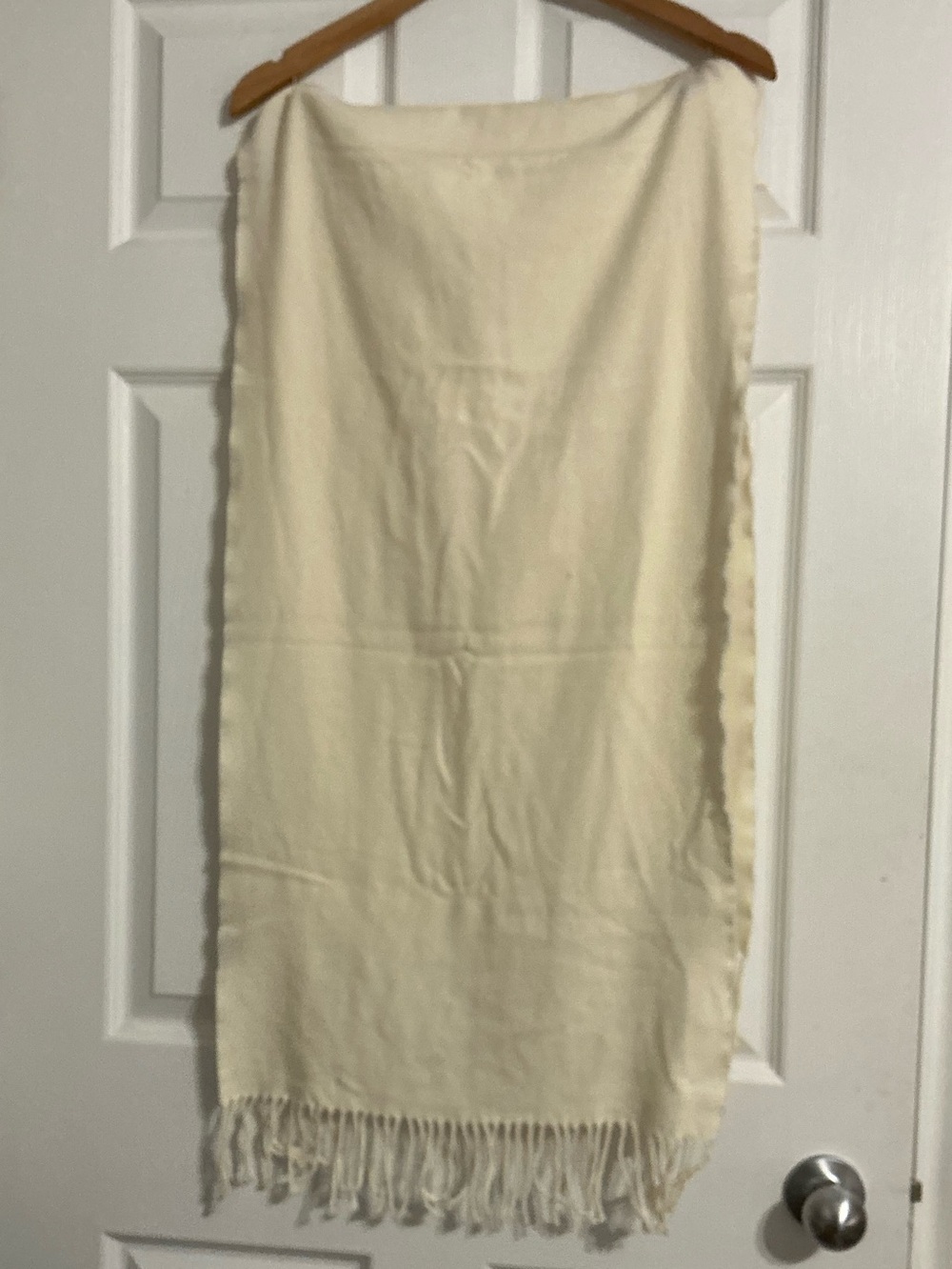 Love and Lore Cream Fringe Blanket Scarf